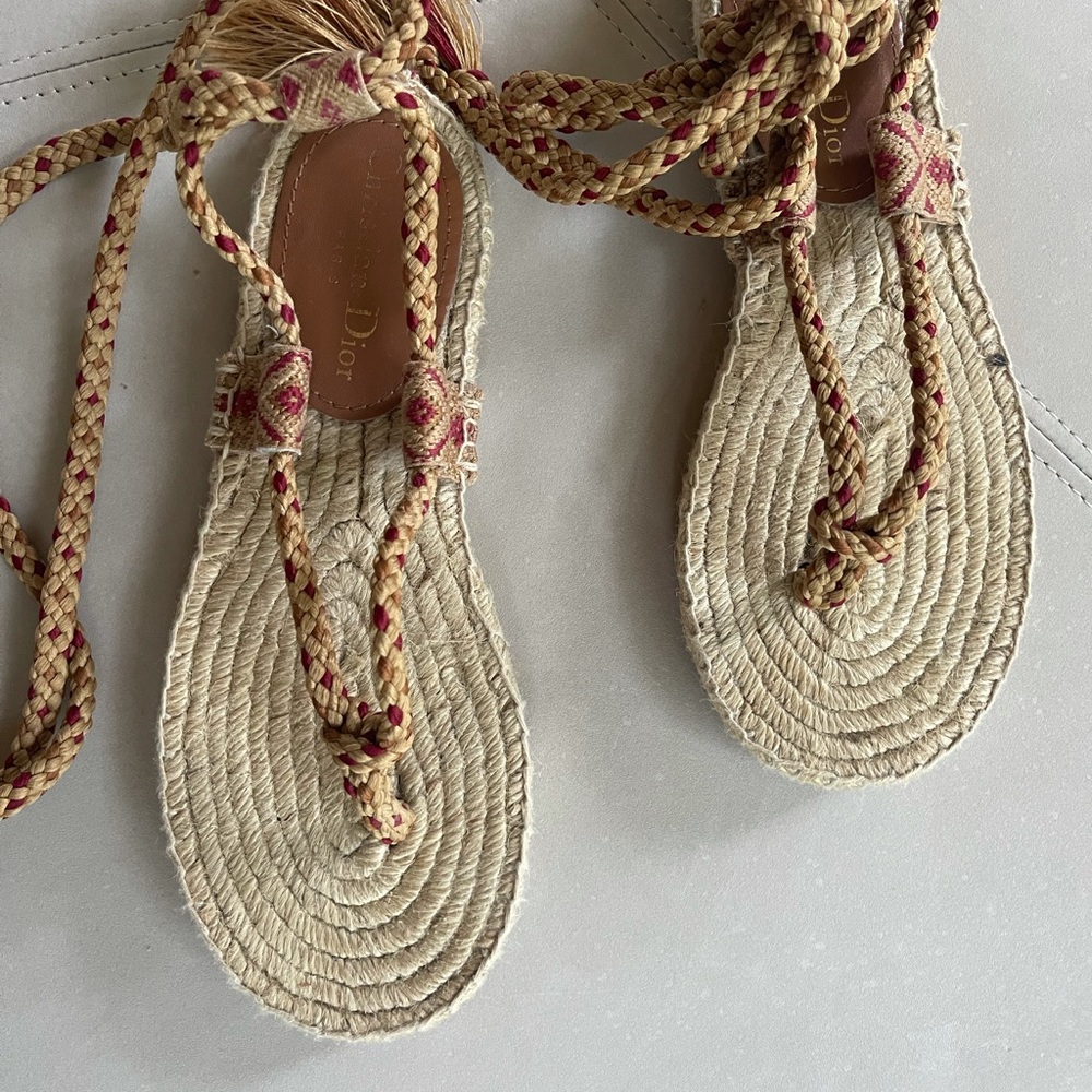 Christian Dior espadrilles wrap rope sandal - Picture 3 of 6